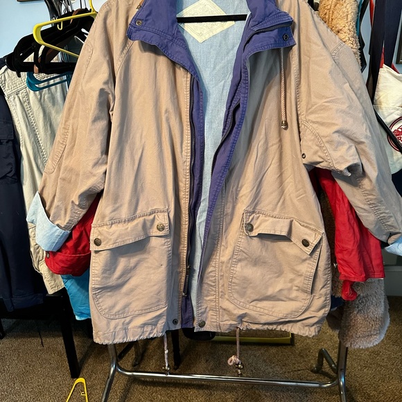 Laura Jeffries all weather jacket oversized medium with hideable hood - Picture 1 of 14